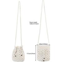 Bolso de Playa de Crochet Mini Bolso de Mano Hecho a Mano para el Verano Cierre con Cordón - details 2