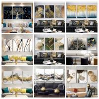 Cuadro de Paisaje Natural 3PCS en Lienzo con Marco Floral Abstracto Hojas Póster Nórdico para Sala de Estar Decoración del Hogar Imagen de Pared Estilo Luz y Decoración - details 2