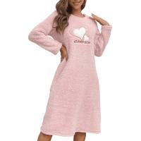 Camisón de manga larga para mujer, vestidos de forro polar, vestido Midi de felpa gruesa, camisa de noche peluda, Jersey, sudadera - details 1