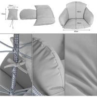 Sillón Colgante de jardín, Silla Mecedora Hamaca para Exterior, Estructura de Metal Nido de ratán y Cuerda + cojín Asiento Acolchado y reposacabezas, diseño Moderno, 198 x 110 x 95 cm (Beige) - details 13
