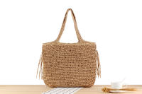 Bolso tejido hecho a mano con borla elegante coreana, vacaciones en la playa, bolso de hombro versátil de gran capacidad, moda - details 2