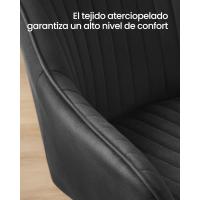 Silla de comedor, silla de cocina, sillón de terciopelo, silla tapizada con reposabrazos, carga máxima. de120 kg, Patas de Metal, para Comedor, Cocina, Rosa Jalea y Dorado Pálido LDC087R01 - details 12