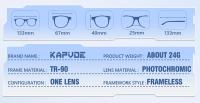 Kapvoe-Photochromic Cycling Glasses Light Weight Running Glasses Rimless Sunglasses  Bike Bicycle Sports Men's MTB Goggles UV400 - details 20
