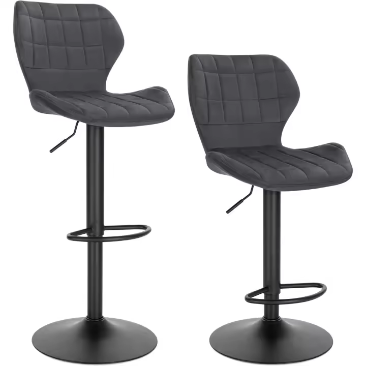 Respaldo y Reposapiés Silla Barra Cocina Ajustable en Altura 60-82 cm - 1