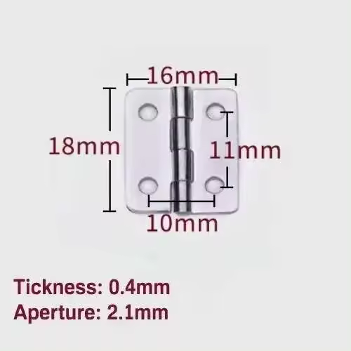 Mini conectores a tope con tornillos, bisagras de latón macizo, cajón de gabinete para joyería, cofre, caja de madera, 10 Uds. - 1