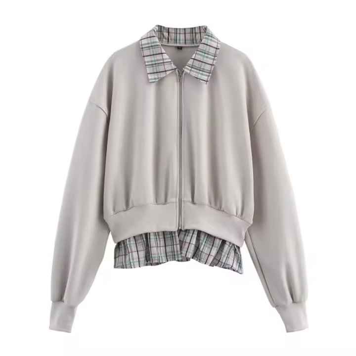 OUWU- Primavera 2025 Traje Casual Chic de Mujer, Sólido, Cuello Alto, Top con Cremallera, Pantalones Largos con Cordón, Conjuntos de Vacaciones de Moda - 1