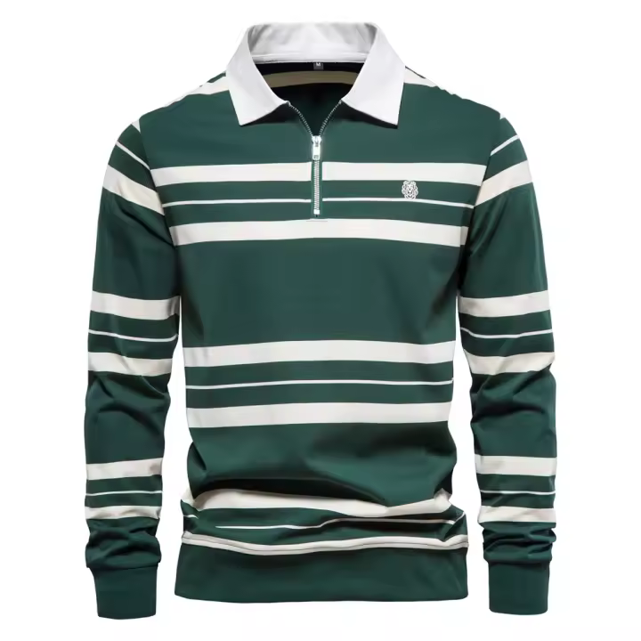 Polo de hombre a rayas con cuello de verano. - 1