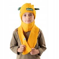 Bufandas y sombreros de invierno para niños, amarillos, dinosaurios, Sombreros infantiles, lindos, pequeños, dinosaurios cálidos - details 3