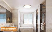 Goeco Lámpara de Techo LED Moderna 24W, IP44 Plafón de Techo Impermeable para Baño, 4500K Luz Natural para Sala de Estar, Dormitorio, Cocina, Comedor, 2160LM Iluminación Interior de Diseño Nórdico Sencillo, Lámpara Redonda Diá 30CM, Blanco, 220V - details 0
