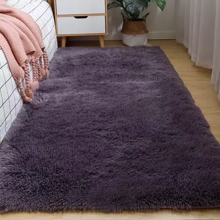 Alfombra de Peluche en 14 Colores Suave y Larga Imitación de Lana Almohadilla para Dormitorio y Sala de Estar Alfombra Blanca para Colchón de Sofá - 1