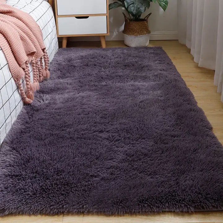Alfombra de Peluche en 14 Colores Suave y Larga Imitación de Lana Almohadilla para Dormitorio y Sala de Estar Alfombra Blanca para Colchón de Sofá - 1