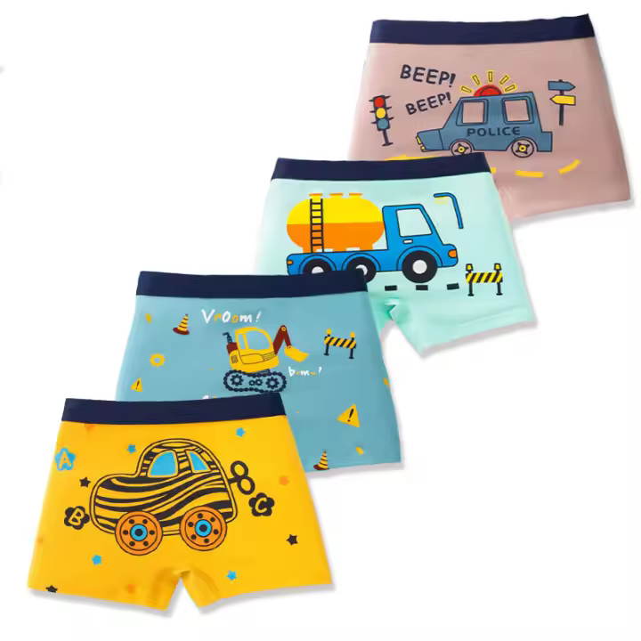 Calzoncillos tipo bóxer de algodón para niños, paquete de 4/8, ropa interior para niños de 3 a 5 años - 1