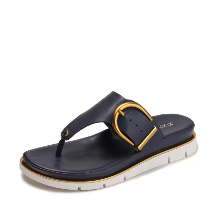 Chanclas para mujer, zapatillas antideslizantes de suela gruesa para playa junto al mar, con pinza - 1