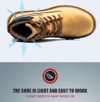 Botas altas para hombre, zapatos de seguridad de cuero para trabajo con punta de acero y antiperforación, zapatos impermeables - details 26
