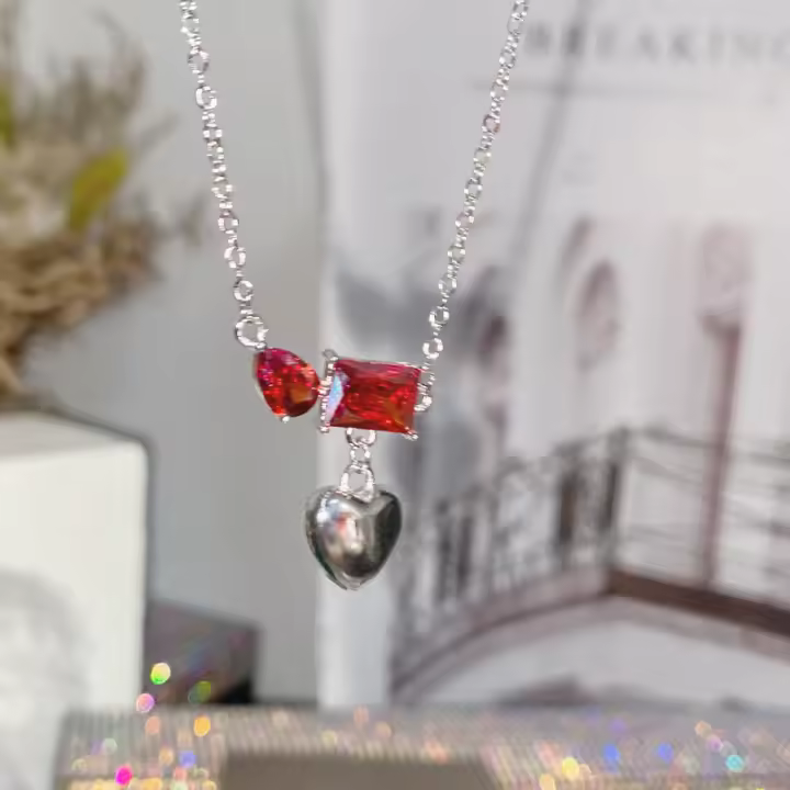 Nuevo Collar tian'ku para mujer, diseño de nicho ligero de lujo, cadena de clavícula doble de circonita - 1