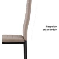 Sillas de Comedor de 4 Piezas Elegantes Resalto Alto, Asiento Ergonómico, Diseño con Costuras Decorativas Material de Piel Sintética, Estructura de Acero - details 32