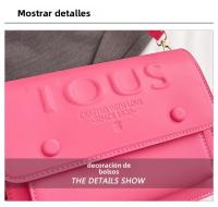 Bolso sencillo con estilo de oso español para mujer, bolso de hombro tipo bandolera versátil a la moda de seda color melocotón - details 3