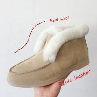 Nuevas botas de nieve de gran tamaño, zapatos de algodón para la nieve a la moda para mujer, zapatos cálidos de algodón de terciopelo, botas de algodón informales de barril corto - details 4