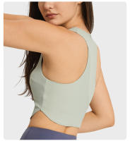 Sujetador deportivo de yoga para mujer SHINBENE con cuello alto y diseño de costilla para gimnasio y entrenamiento tipo Racerback con built in bra - details 10