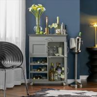 Carrito de Cocina Carrito de Servir con 3 Puertas y 1 Cajón Gris L67cmxH87cmxD38cm - details 1