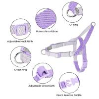 Conjunto arnés de nailon perro, correa sin tirones cachorros, chaleco mascotas con plomo caminar, ustable para perros pequeños y - details 6