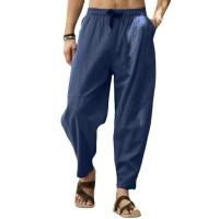 Pantalones de lino y algodón para hombre, ropa de calle transpirable, de Color sólido, informal, para correr, primavera y verano - details 10