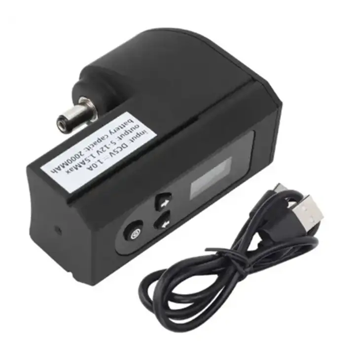 Fuente de alimentación inalámbrica para tatuaje, dispositivo con pantalla LCD, CC - 1