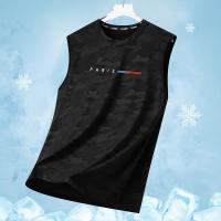 Verano de los hombres 2025 nuevo secado rápido T hielo fresco tejido deportes manga corta cuello redondo correr fitness T. - details 4