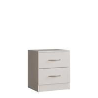 Diseños Home Descuento Mesita de noche Blanco 3 cajones con tiradores de metal Soporte para cajones antiflexión Muebles de dormitorio modernos 244 - details 12