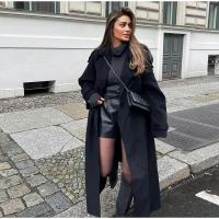 Elegante Abrigo Largo con Cinturón para Mujer Abrigo de Lana de Doble Botón Moda de Calle de Alta - details 5
