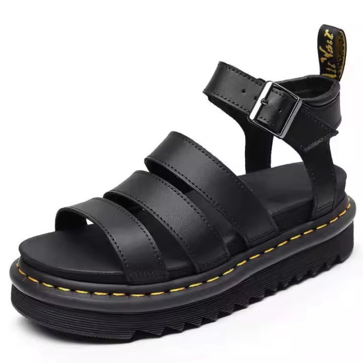 2025 Sandalias romanas con punta abierta para mujer, zapatos de playa, parte inferior gruesa, boca de pez, novedad de verano - 1