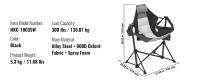 SucceBuy Silla de camping reclinable, capacidad de 300 libras, silla mecedora plegable con portavasos, bolsa de almacenamiento, reposacabezas - details 4