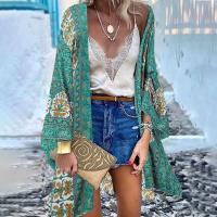 Cárdigan bohemio Vintage de verano, cárdigans tipo kimono de talla grande para mujer, estilo informal holgado, para vacaciones y playa - details 0