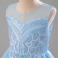 Vestido largo de lujo brillante y suave con bordado de cuentas para Navidad 2024, para niñas de 4 a 14 años, desfile, vestidos de dama de honor para boda. - details 26