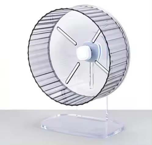Rueda de correr silenciosa de cristal para hámster, rueda deportiva, ratón pequeño, roedor para correr lento, sable de altura ajustable, suministros de juguetes deportivos - 1