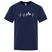 Camiseta de electrocardiograma de verano para hombre estilo urbano con mangas cortas moda Haruku - details 7