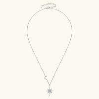 Collar de moissanita completa de plata 100% 925, gargantilla de estrella y luna chapada en oro de 18 quilates, joyería de lujo para hijab, regalo para mujer, oficial de Miravia - details 8