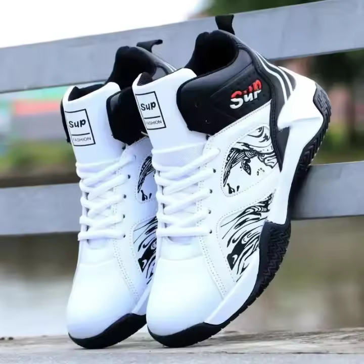 Venta al por mayor Otoño Invierno PU Zapatos de baloncesto de cuero para hombres Zapatos deportivos con cordones estilo coreano Zapatos de hombre transfronterizos de moda - 1