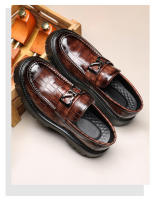 Nuevos zapatos de cuero para hombres, mocasines de plataforma que realzan los zapatos casuales de cuero - details 3