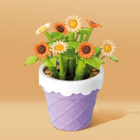 Flor preservada eterna para niños, planta verde, bloque de construcción en maceta, rompecabezas educativo, juguete de ensamblaje - details 10