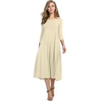 Moda-Vestido De Verano informal para Mujer, Cuello Redondo, Vestido De Estilo Grande - details 3