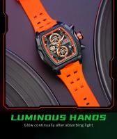Reloj deportivo de carreras de lujo para hombre, esfera esqueleto de barril, resistente al agua, luminoso, reloj de pulsera para exteriores, reloj de negocios para hombre - details 12