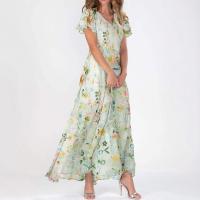 Gasa floral 2025 Nuevo vestido largo Primavera y verano Falda estampada Ropa de mujer de gama alta - details 2