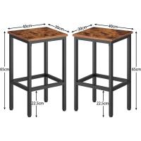 Juego de Taburetes de Bar de Altura de 61 cm Duradero Fácil Montaje Negro EBB01MD01 - details 11