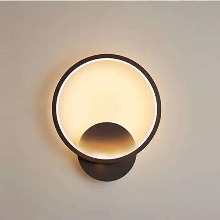 Luz LED de pared para interiores, luz redonda, blanca cálida, 12W - 1