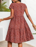 Vestido casual holgado de manga corta con estampado de lunares, nueva colección Primavera/Verano 2025 - details 7