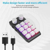 Teclado personalizado, botón de volumen, programación, juegos, intercambio en caliente, negro, 12 teclas, 2 perillas, Bluetooth - details 4