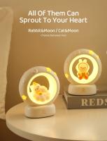 Luz nocturna de gato bonito Adornos de decoración creativos de dibujos animados para habitación de niños Carga de cabeza Luces LED suaves Regalo - details 6