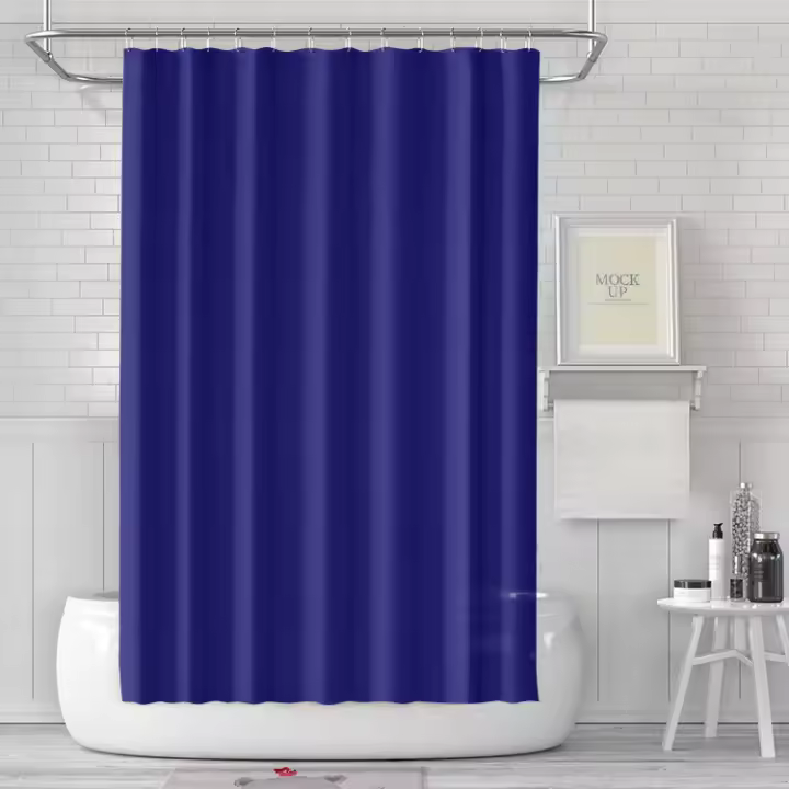 Cortina de ducha de tejido de poliéster impermeable y lavable, anillas para cortina de ducha extragrande de 180x180 cm - 1