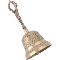 Campana de mano de 1 pieza, campana antigua de latón alto para decoración del hogar y servicio de hotel - details 3